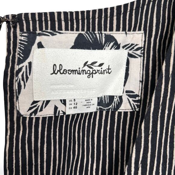 Anthropologie Bloomingprint Cotton FloralPrint Midi Dress Square Neckline Size 8 - Picture 6 of 11